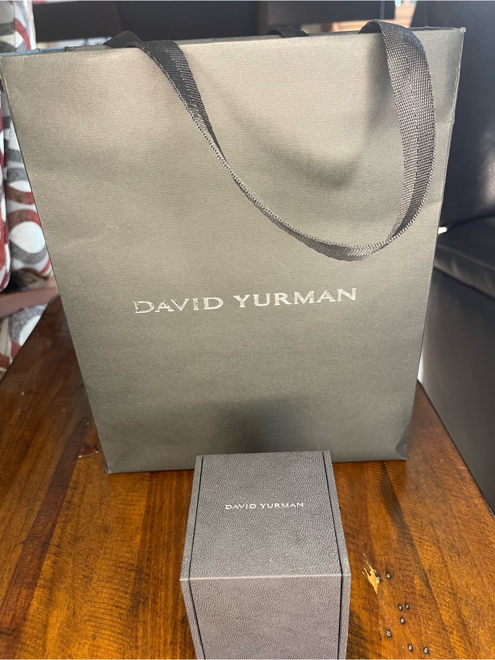 David Yurman Gray Braided Ring and Jewelry Box